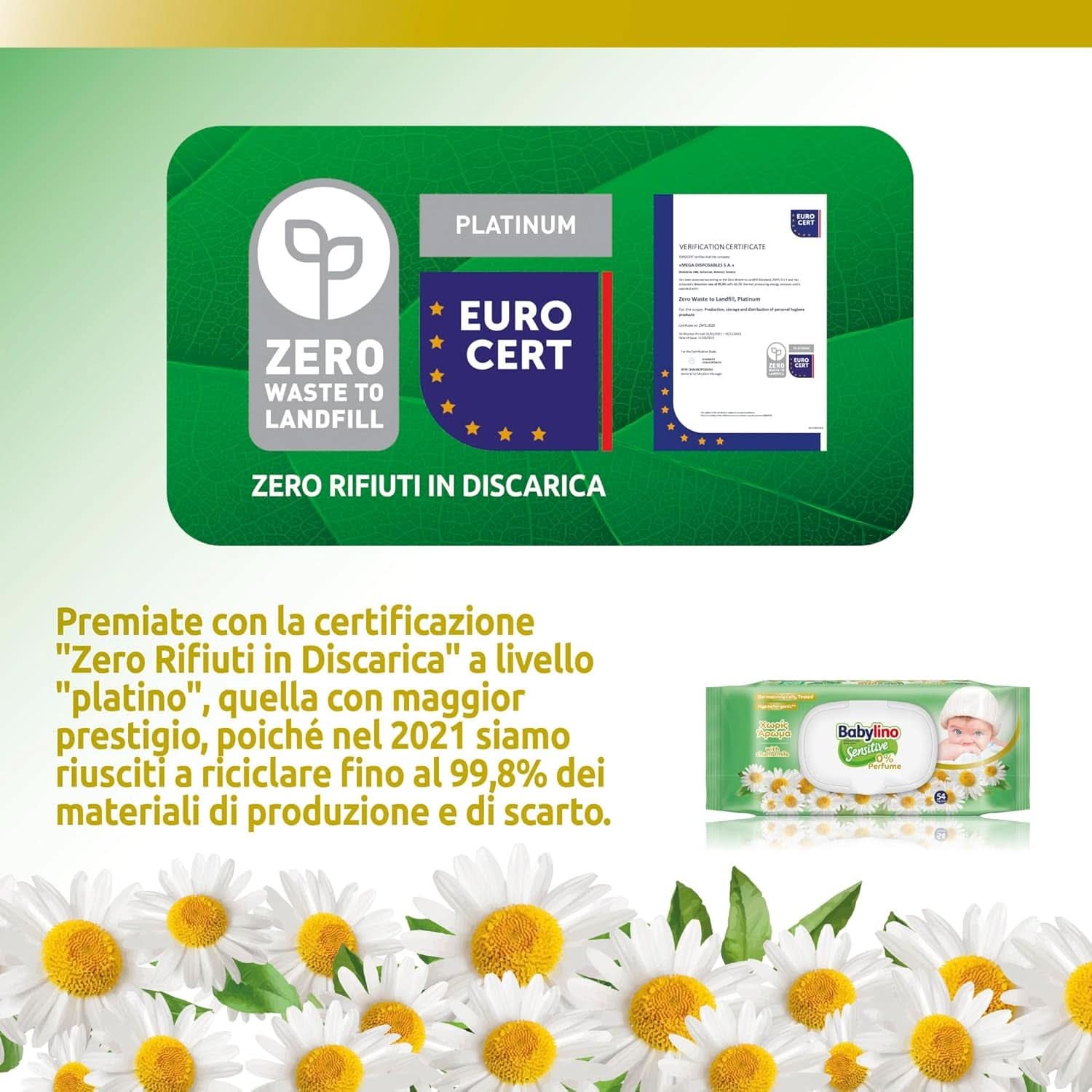 Șervețele pentru copii sensibili Babylino Sensitive, 0% parfum, 98% formulă naturală care restabilește valoarea pH-ului pielii Servetele Umede Bebelusi Naty Shop