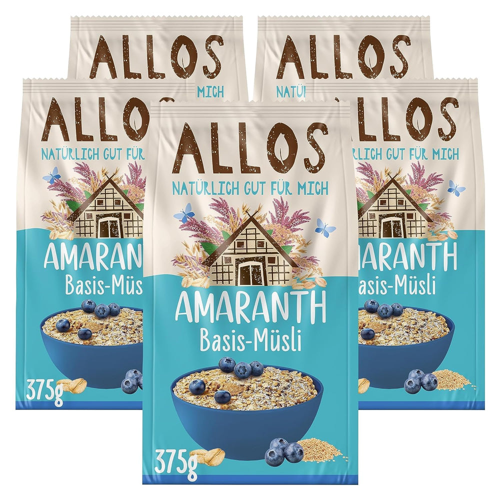 Allos ungesüßtes Proteinmüsli | Bio-Müsli | Haferflocken | Müsli zum Frühstück | Vegan (5 x 450g), 1 Stück (5er Pack)