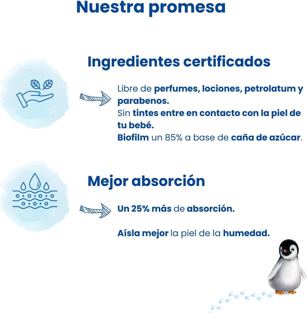 Bio-Windeln Größe 1 Neugeborene (2-5 kg), 1 Beutel mit 27 Windeln