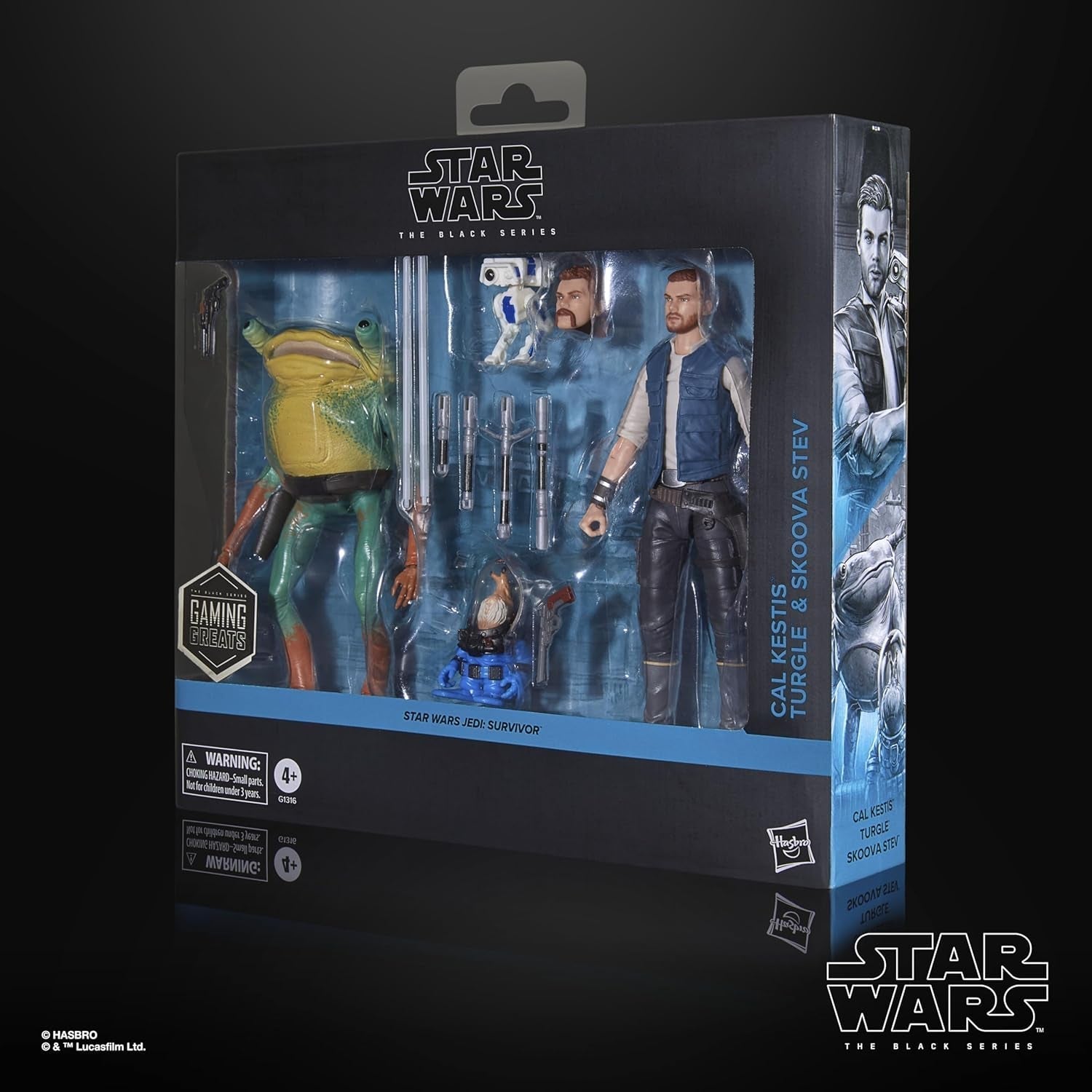 Star Wars Black Series Cal Kestis, Turgle & Skoova Stev, Star Wars Jedi: Survivor Actionfiguren zum Sammeln (Maßstab 15 cm) Actionfiguren Naty Shop