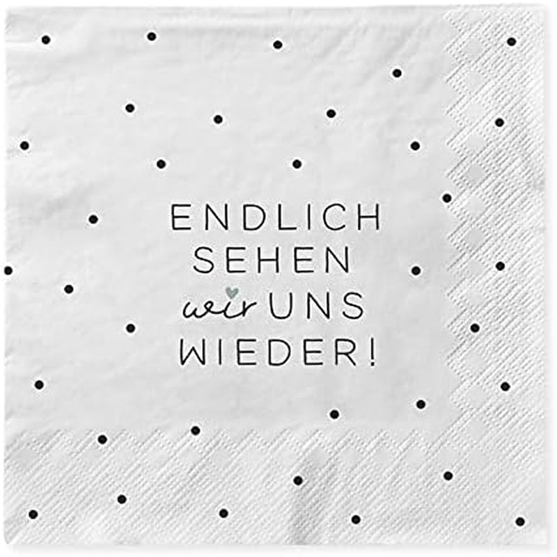 Șervețele Grafik-Werkstatt cu dicton | 20 bucăți | 12,5 X 12,5 cm | alb | bună ziua