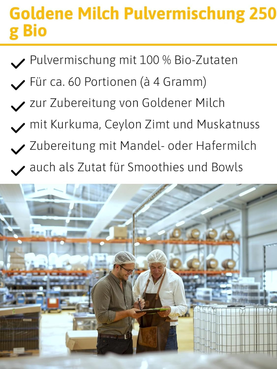 - BIO Goldene Milch Gewürzmischung | Gewürzmischung aus 100 % Bio-Zutaten für die Zubereitung von goldener Milch. Auch ideal als Zutat für Smoothies und Bowls | Inhalt: 250 g