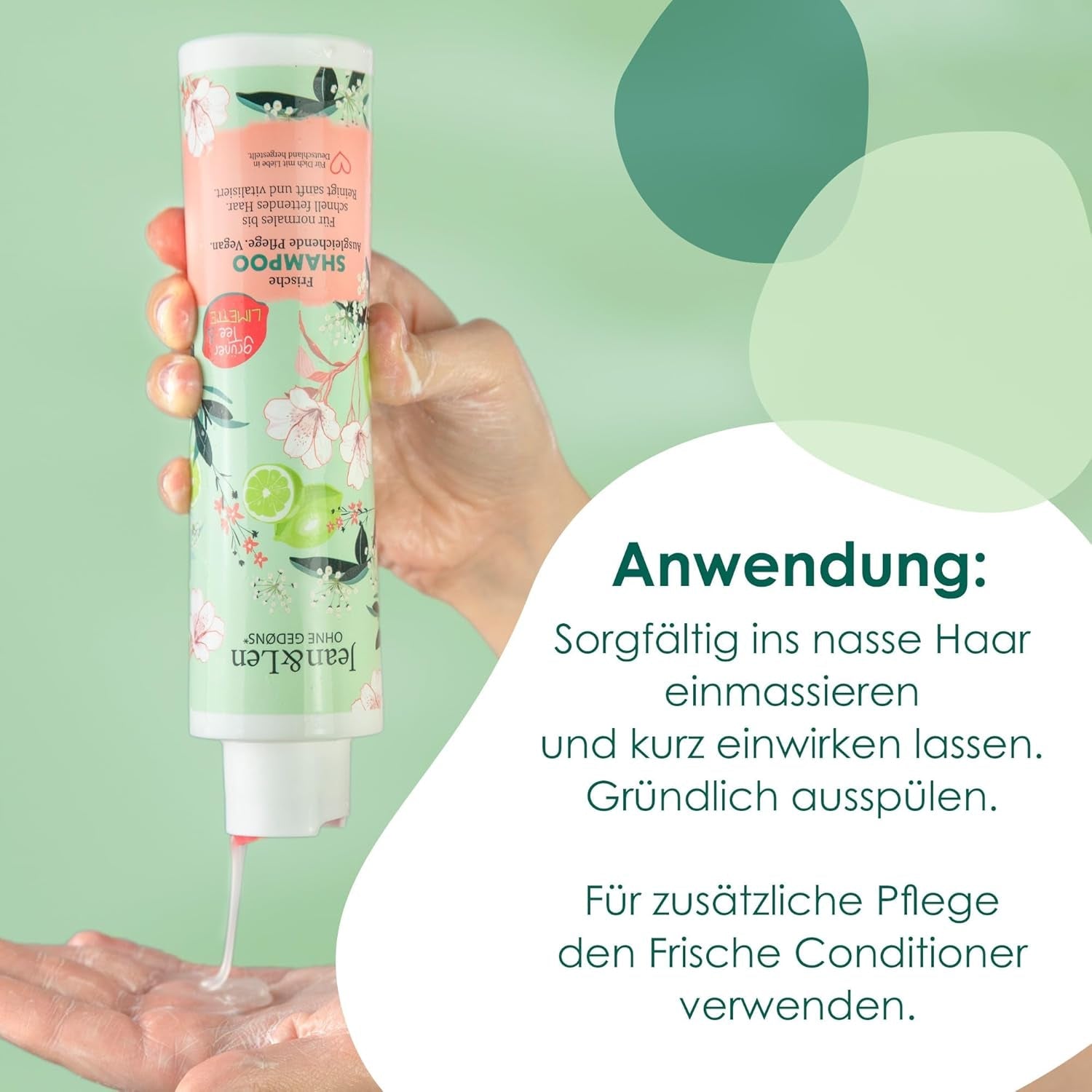 Jean & Len Green Tea & Lime Feuchtigkeitsshampoo, für normales bis fettiges Haar, 300 ml Dusche und Bad Jean & Len Green Tea & Lime