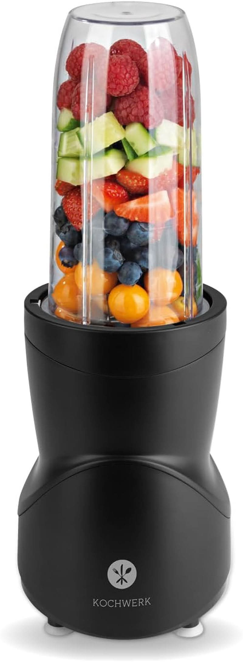 Smoothie Maker 12-Tlg | To-Go Deckel & 4 Mixbehälter | Für Obst, Gemüse & Nüsse | Myth Ice-Crush-Funktion | Mini-Standmixer Zum Mixen, Rühren, Zerkleinern, Mahlen, Hacken & Pürieren | BPA-freie Küche Naty Shop