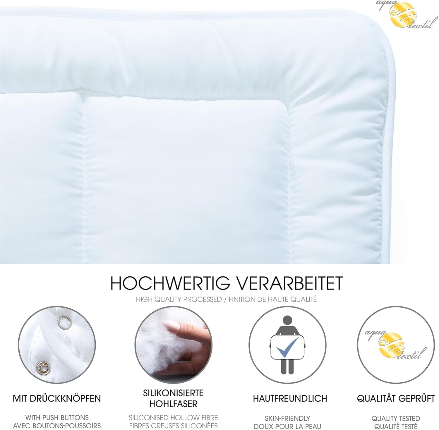 Aqua-Textil Soft Touch Set pentru copii Plapumă 100 X 135 Cm 250G și 350G cu pernă 40 X 60 Cm 150G Plapumă 4 anotimpuri Reglare climatică Oeko-Tex Plapumi si pilote Naty Shop