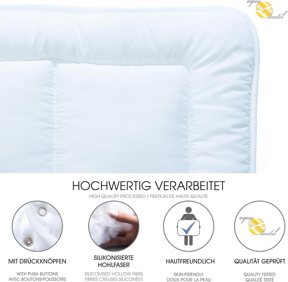Aqua-Textil Soft-Touch-Set für Kinder, Bettdecke 100 x 135 cm, 250 g und 350 g, mit Kissen 40 x 60 cm, 150 g, Bettdecke 4 Jahreszeiten, Klimakontrolle, Öko-Tex, Bettdecken und Steppdecken, Naty Shop