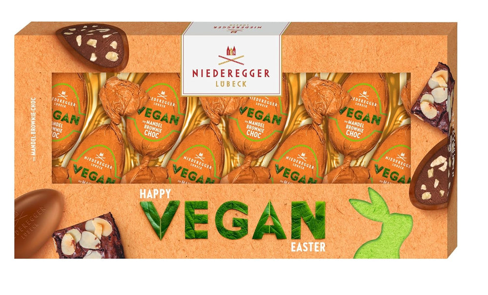 Niederegger Veganer Brownie mit Mandeln und Schokoladeneiern 100g