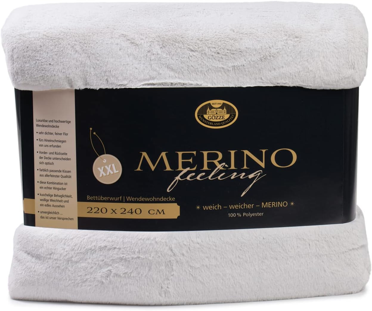 Gözze – Bequeme Decke, wendbar, hohe Dichte 600 g/m², 150 x 200 cm – dunkelgrüne Betten und Decken Besuche den Gözze-Store Silber 220 x 240 cm