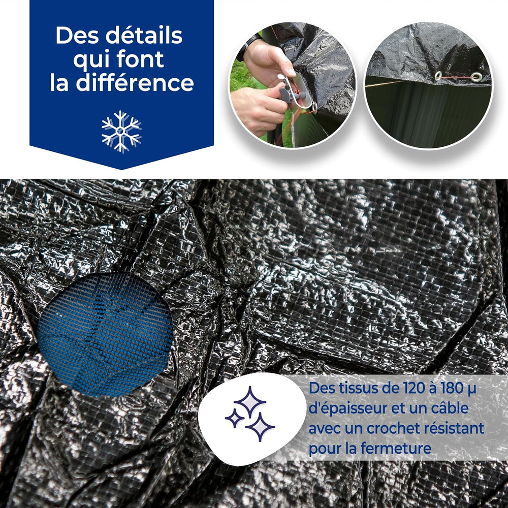 Gre CIPROV501 – Winterplane für ovale Pools 500 x 300 cm, schwarze Farbe