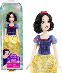Mattel Disney Prinzessinnen-Spielzeug Schneewittchen, bewegliche Puppe mit glitzernder Kleidung und Accessoires, Disney-Film-inspiriertes Geschenk für Kinder HLW08 Naty Shop Puppen-Haarband