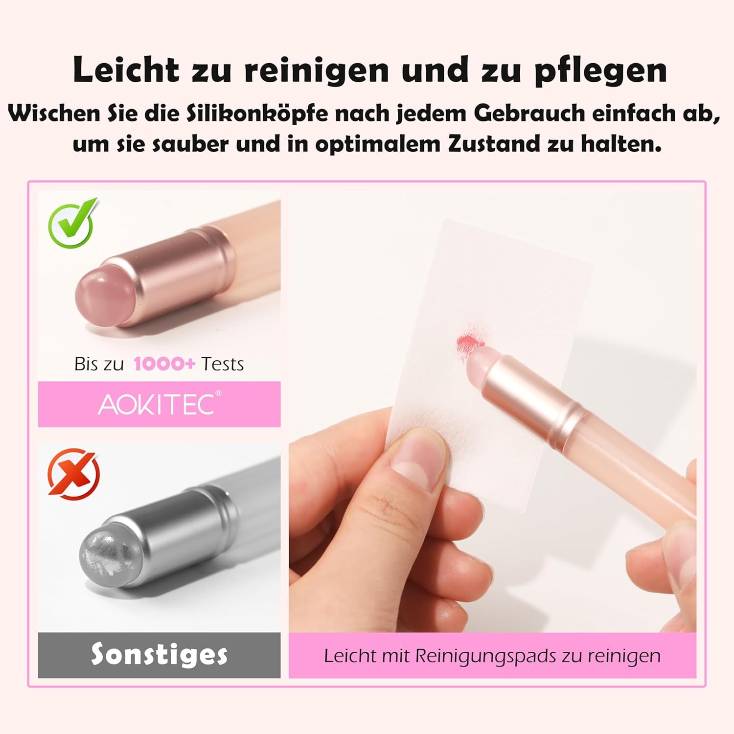 Aokitec 14 Stück Silikon Tool Nägel Pinsel Für Gel Nagellack UV, Wiederverwendbare Gel Pinsel Für UV Nagellack Chrome Nail Powder, Nail Art Zubehör Für Ombre Blush Mirror Effekt, Nägel Selber Machen