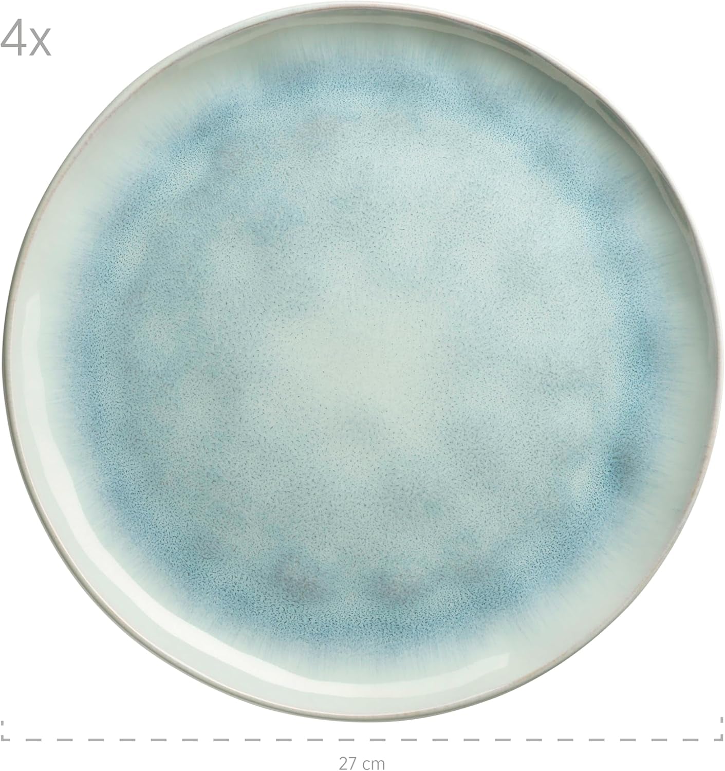 MÄSER Serie Frozen, Geschirr Set Aus Keramik Für 4 Personen, 16-Teiliges Kombiservice Mit Organischen Formen, Farblich Gesprenkeltes Service, Steinzeug, Türkis-Grün Tableware Sets Naty Shop