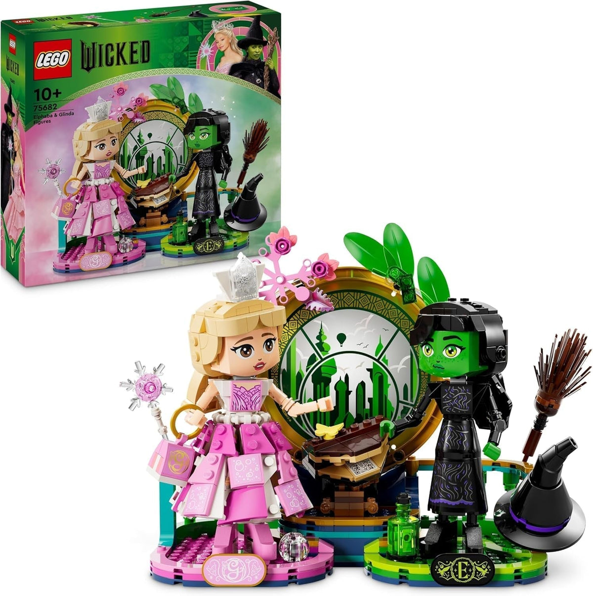 LEGO Wicked Elphaba and Glinda Dolls – Witches of Oz Collectible Figures Toy – Kreatives Geschenk für Mädchen ab 10 Jahren und Filmfans – 75682 Building Sets Besuche den LEGO-Store Default Title