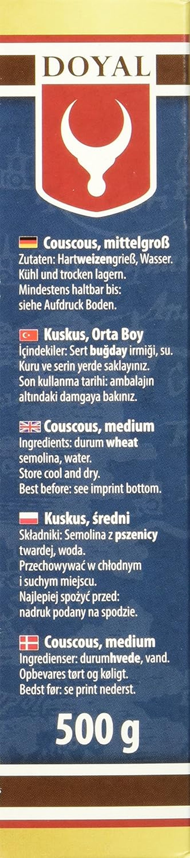 Couscous – Leichter und lockerer Couscous mit leicht nussigem Geschmack – Eine typisch nordafrikanische Spezialität – 1 x 500g