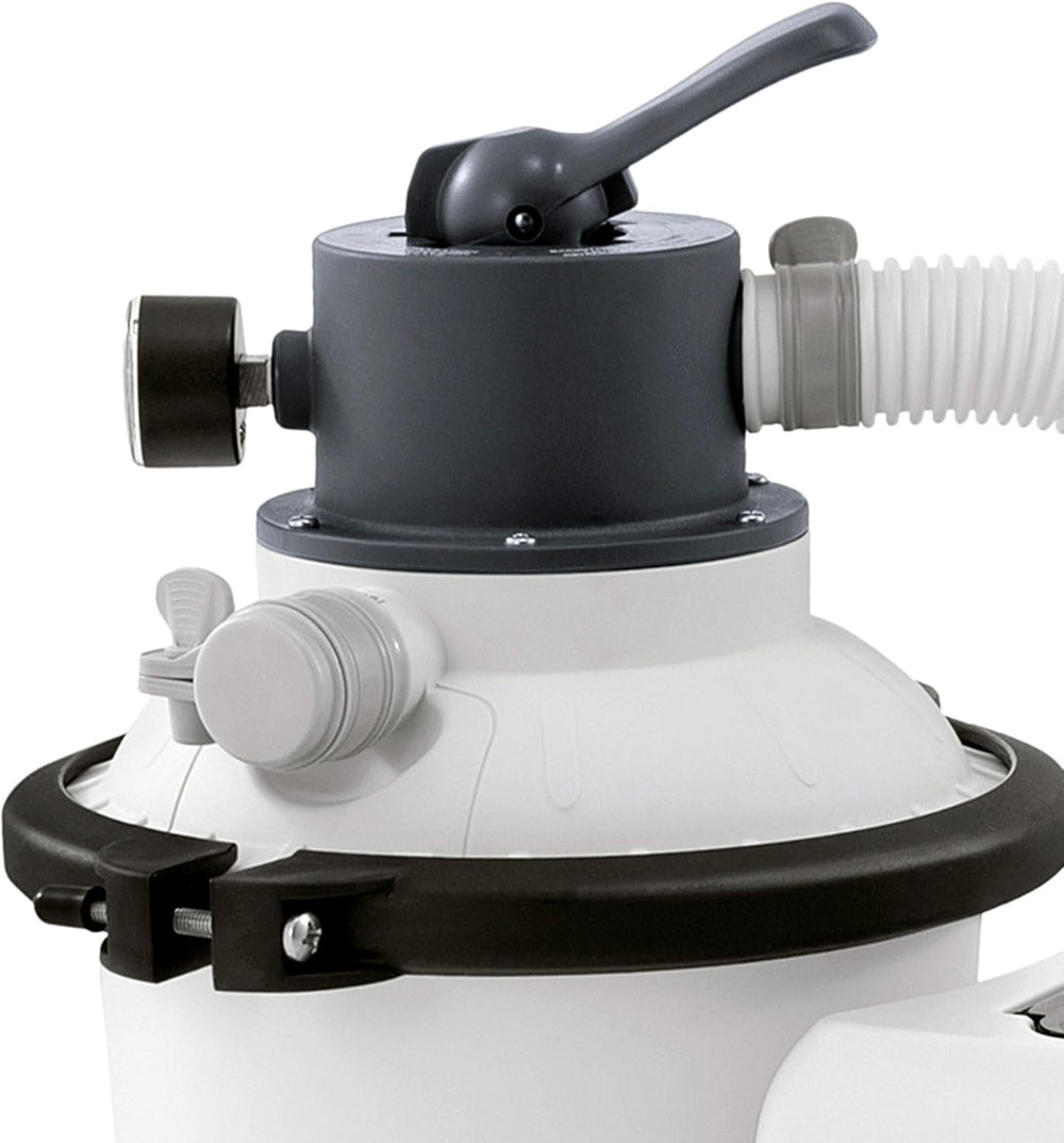 Intex 26642 Krystal Clear Sandfilterpumpe mit RCD, Wasserdurchfluss 3500 l/h, Systemdurchfluss 2000 l/h, Kunststoff, weiß