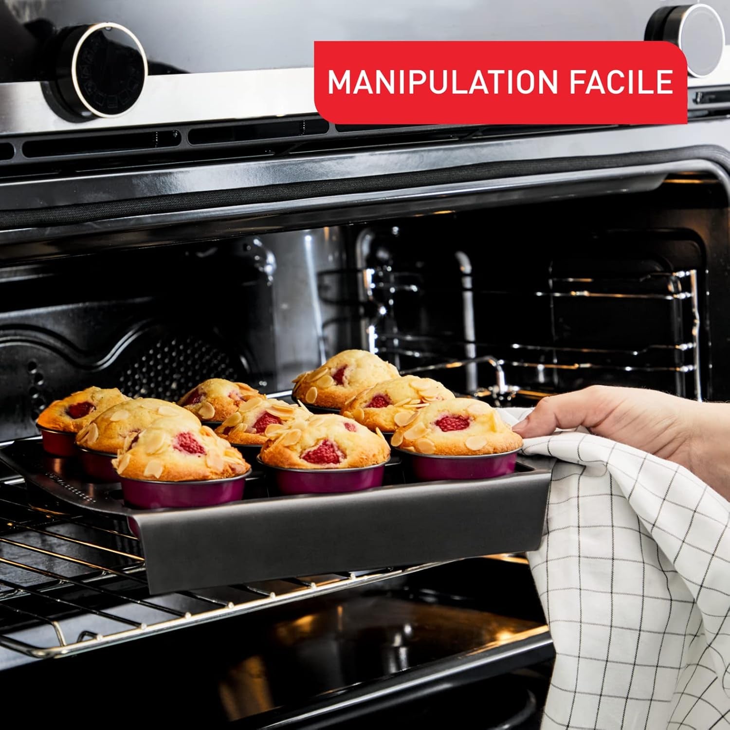 Tefal Creabake J3089304 3 Stück Brioche-Backform Antihaft-Beschichtung, Leicht Entnehmbar, Stapelbar, Einfache Ausstellung, Backform Formen und Backbleche Naty Shop