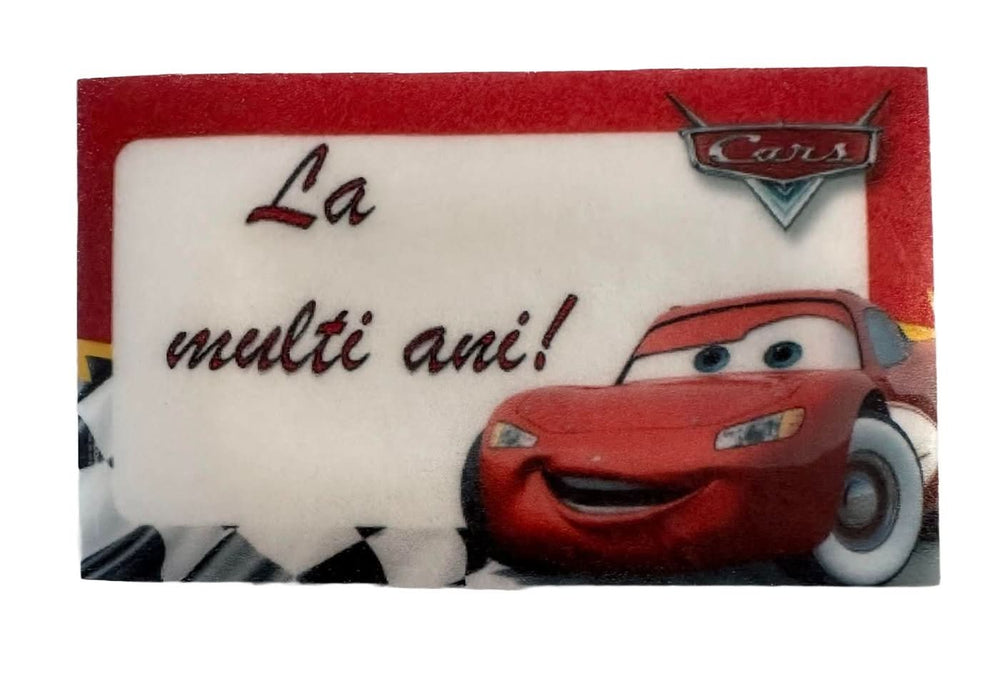 Decoratiune comestibila din zahar, Cars - "La multi ani!" Nati Shop