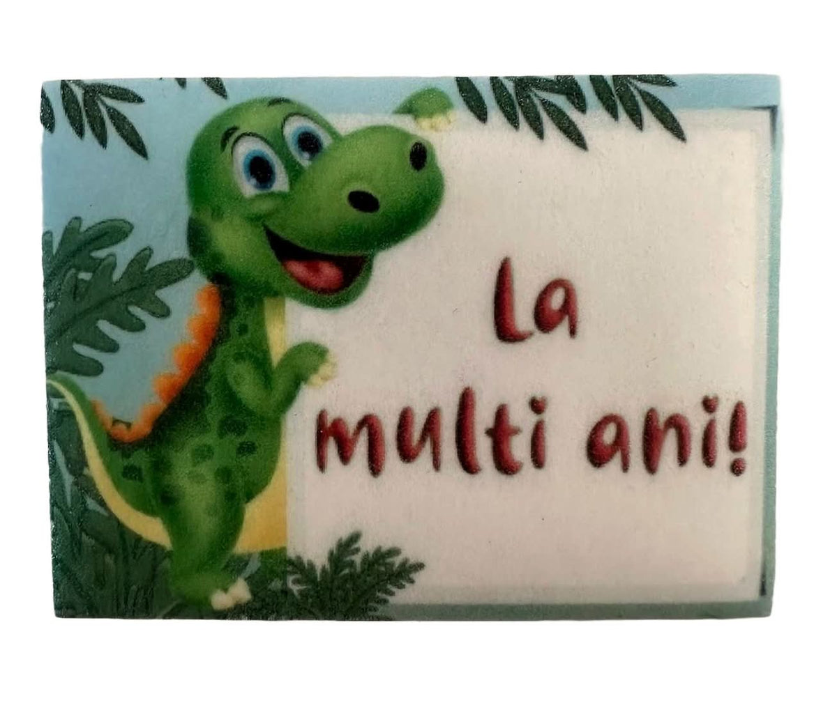 Decoratiune comestibila din zahar, Dinozauri - "La multi ani!" Nati Shop