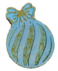 Decoratiune comestibila din zahar, Glob de brad, bleu Decoratiuni din Pasta de Zahar Nati Shop