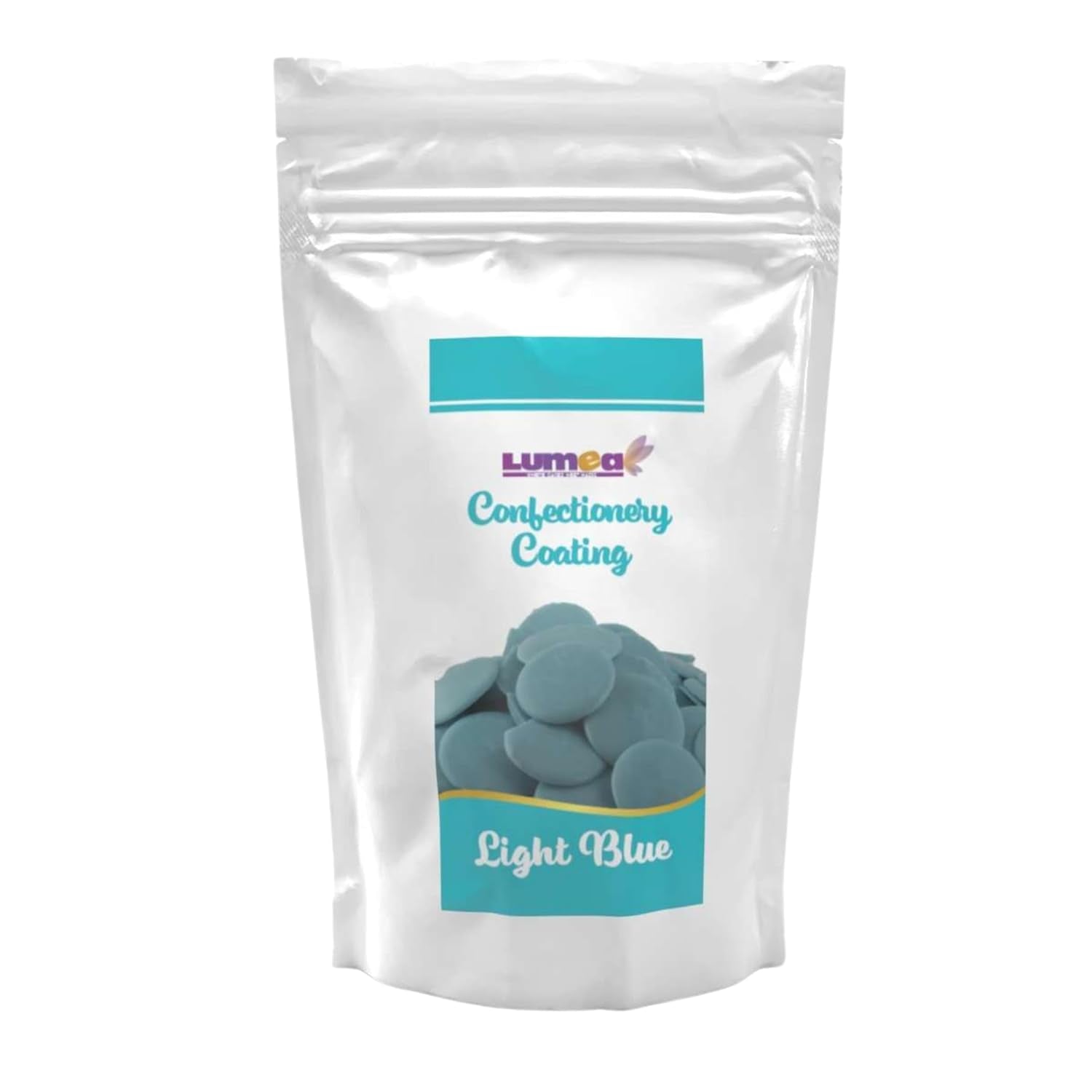 Dekozauber24 couverture drops, alb, 500g, cu aromă de ciocolată albă și vanilie, chipsuri Deco Melts, rezistent la microunde, pentru cake pops, prăjituri, tarte, torturi, picurare sau glazură Pasta de zahar Naty Shop Albastru deschis