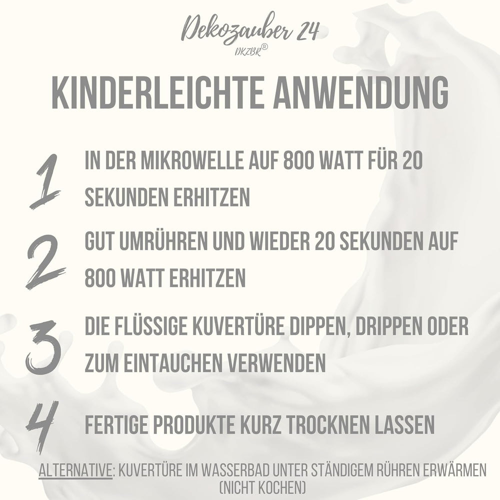 Dekozauber24 couverture drops, alb, 500g, cu aromă de ciocolată albă și vanilie, chipsuri Deco Melts, rezistent la microunde, pentru cake pops, prăjituri, tarte, torturi, picurare sau glazură Pasta de zahar Naty Shop