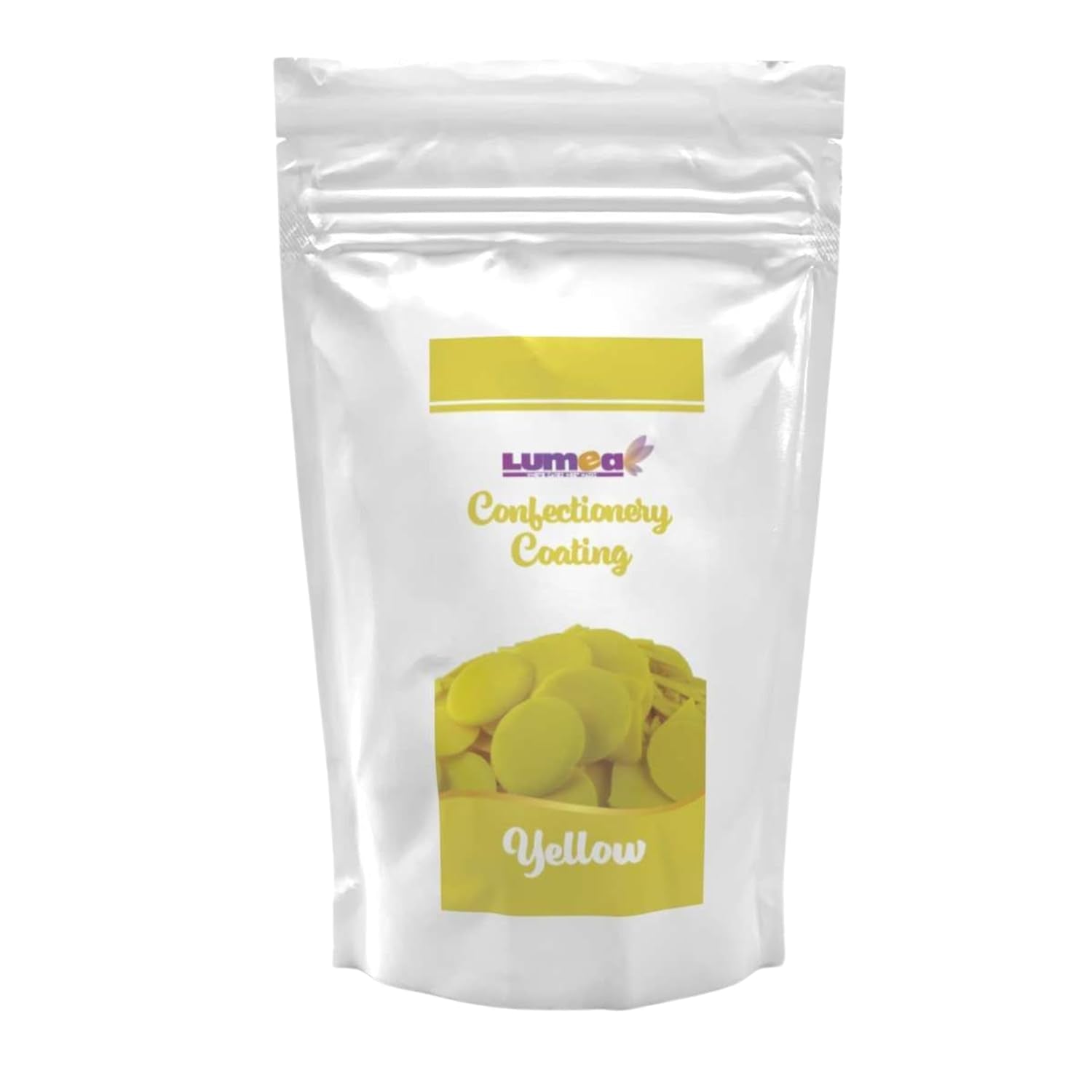 Dekozauber24 couverture drops, alb, 500g, cu aromă de ciocolată albă și vanilie, chipsuri Deco Melts, rezistent la microunde, pentru cake pops, prăjituri, tarte, torturi, picurare sau glazură Pasta de zahar Naty Shop Galben