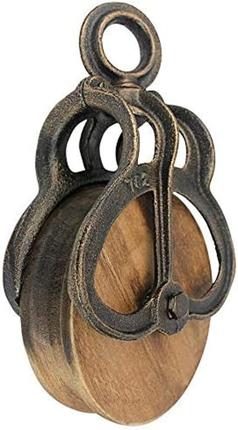 Design Toscano roată de epocă Farmhouse Pulley Decor industrial, 25,5 cm, full color. Statuete si sculpturi Naty Shop