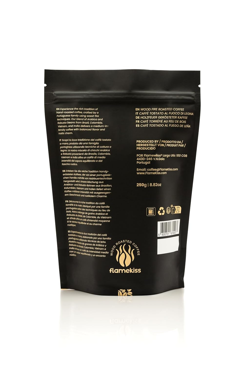 Boabe de cafea 250g – Boabe de espresso Arabica și Robusta de înaltă calitate, prăjite manual în lemn, pentru gustul plin și aromat al boabelor de cafea