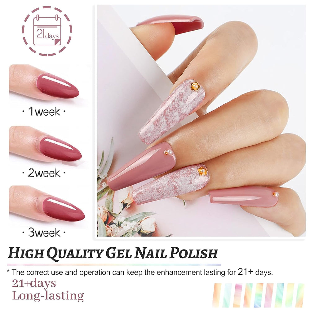 JODSONE 36-Teiliges Gel-Nagellack-Set, 32 Farben, Gel-Nagellack-Set, Basislack, Glänzend, Matt Und Glitzernder Decklack, Nagellack-Set, Grün, Blau, Rot, Rosa, Kollektion, Geschenke Für Frauen