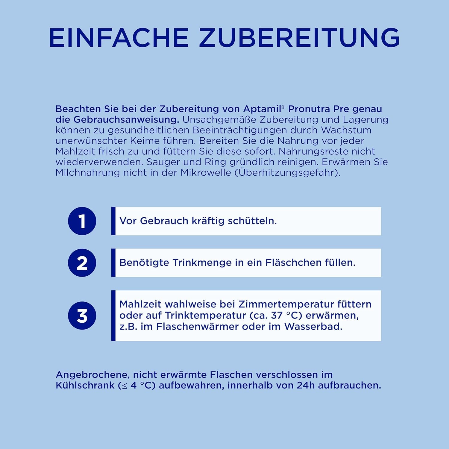 Aptamil Pronutra Pre – Säuglingsnahrung ab der Geburt – Mit pflanzlichen Ölen, ohne Palmöl – 6 x 4 x 200 ml (4800 ml)