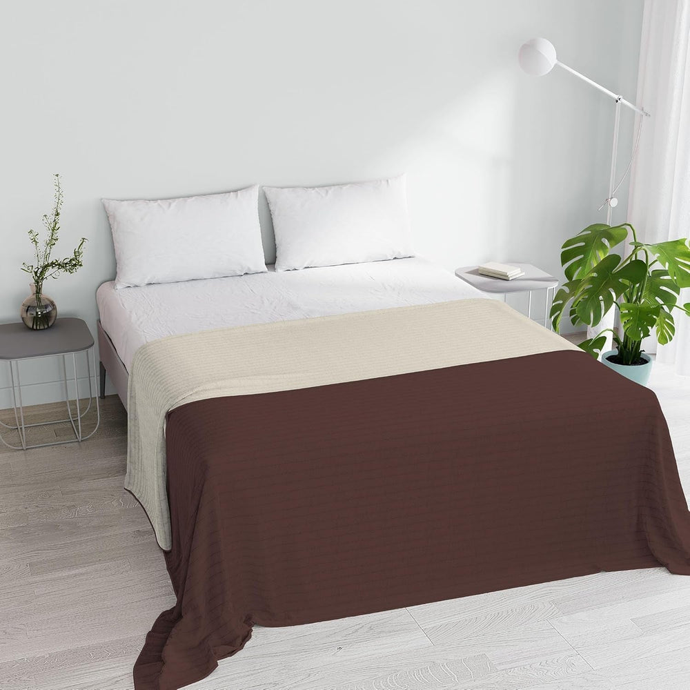 Orange/Rost-Mikrofaser-Sommersteppdecke für Doppelbett 250 x 250 cm Steppdecken und Steppdecken Naty Shop Braun/Creme Ehe 250 x 250 cm