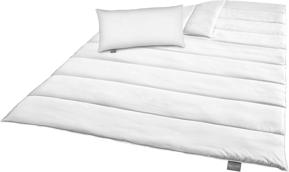 Bettwäsche-Set Traumnacht Green – Bettdecke für alle Jahreszeiten 135 x 200 cm + Kissen 80 x 80 cm, langlebig mit Mikrofaserbezug, hergestellt nach dem deutschen Qualitätsstandard Bettdecken und Steppdecken Naty Shop Bettwäsche-Set für alle Jahreszeiten (Decke + Kissen 40 x 80) 135 x 200