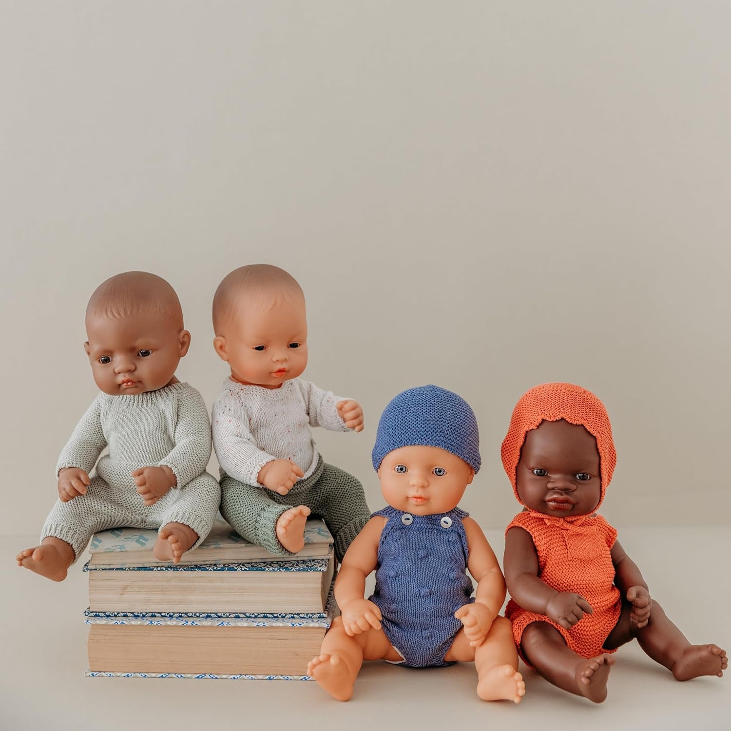 Păpușă Miniland Baby, băiat african, 32 cm, anatomic corect