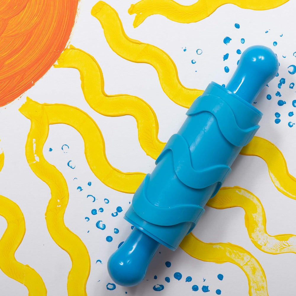 Mal- und Ton-Texturwalzen - 4er-Set - strukturierte Knetrollen für Kinder - Vielseitige Muster zum Basteln und Dekorieren