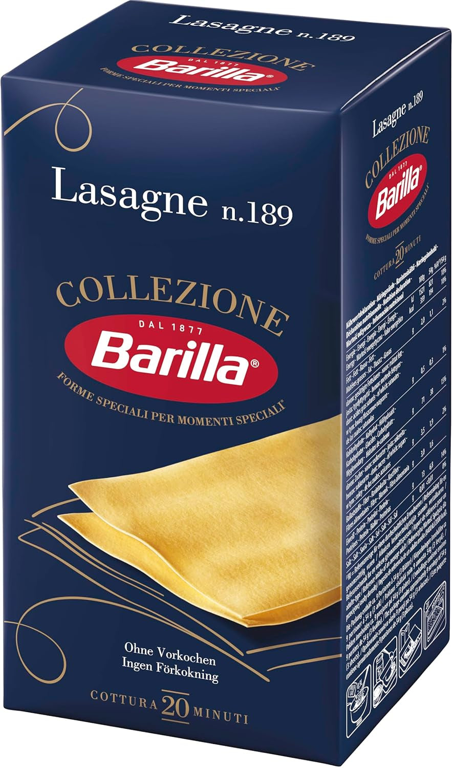 Barilla Collezione Lasagne Pasta aus Hartweizen, immer al dente, 500g