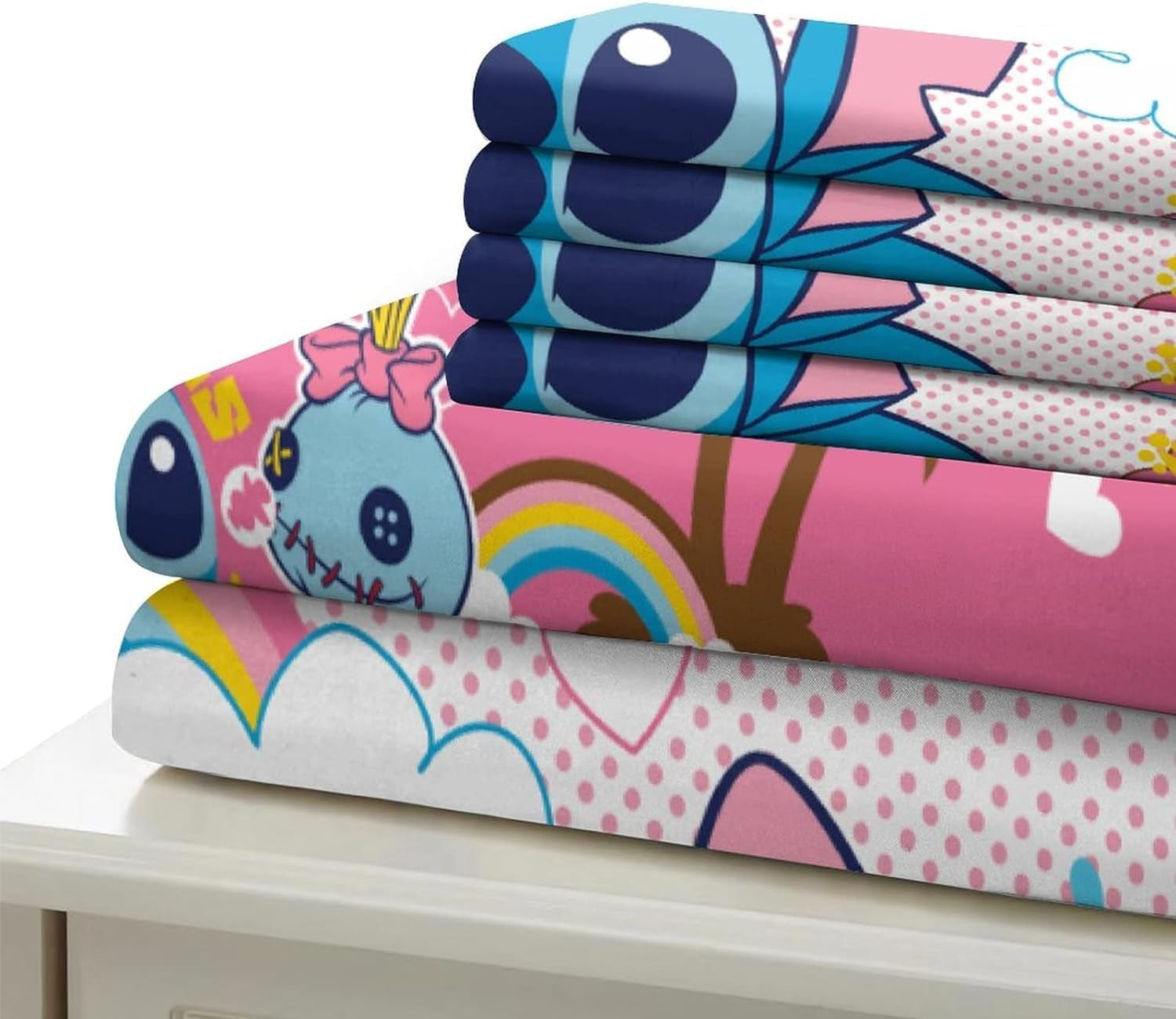 3-teiliges Bettwäscheset, Stitch Bettwäsche – Kinder Naty Shop Pink Single (90 x 190)