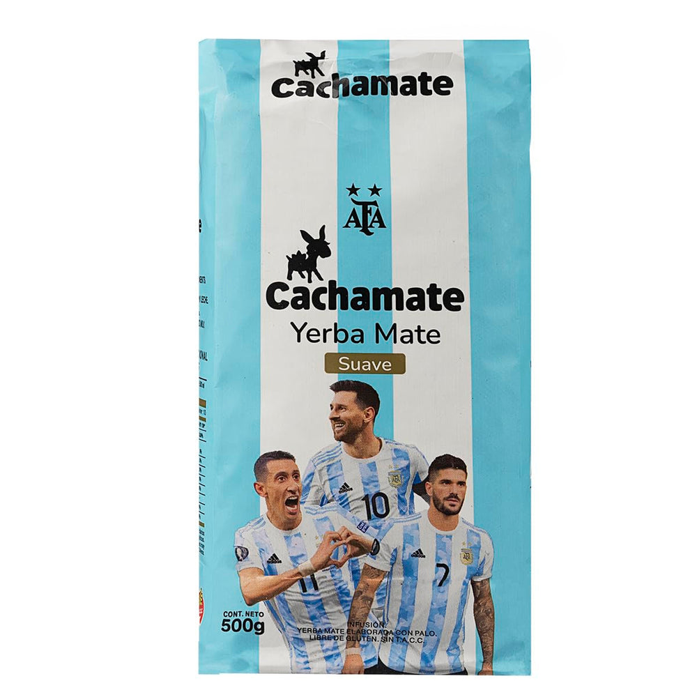 CACHAMATE Mundial Suave 500G | Ediție specială fotbal | Yerba Mate argentinian | 12 luni de maturare naturală | Proprietăți antioxidante și diuretice