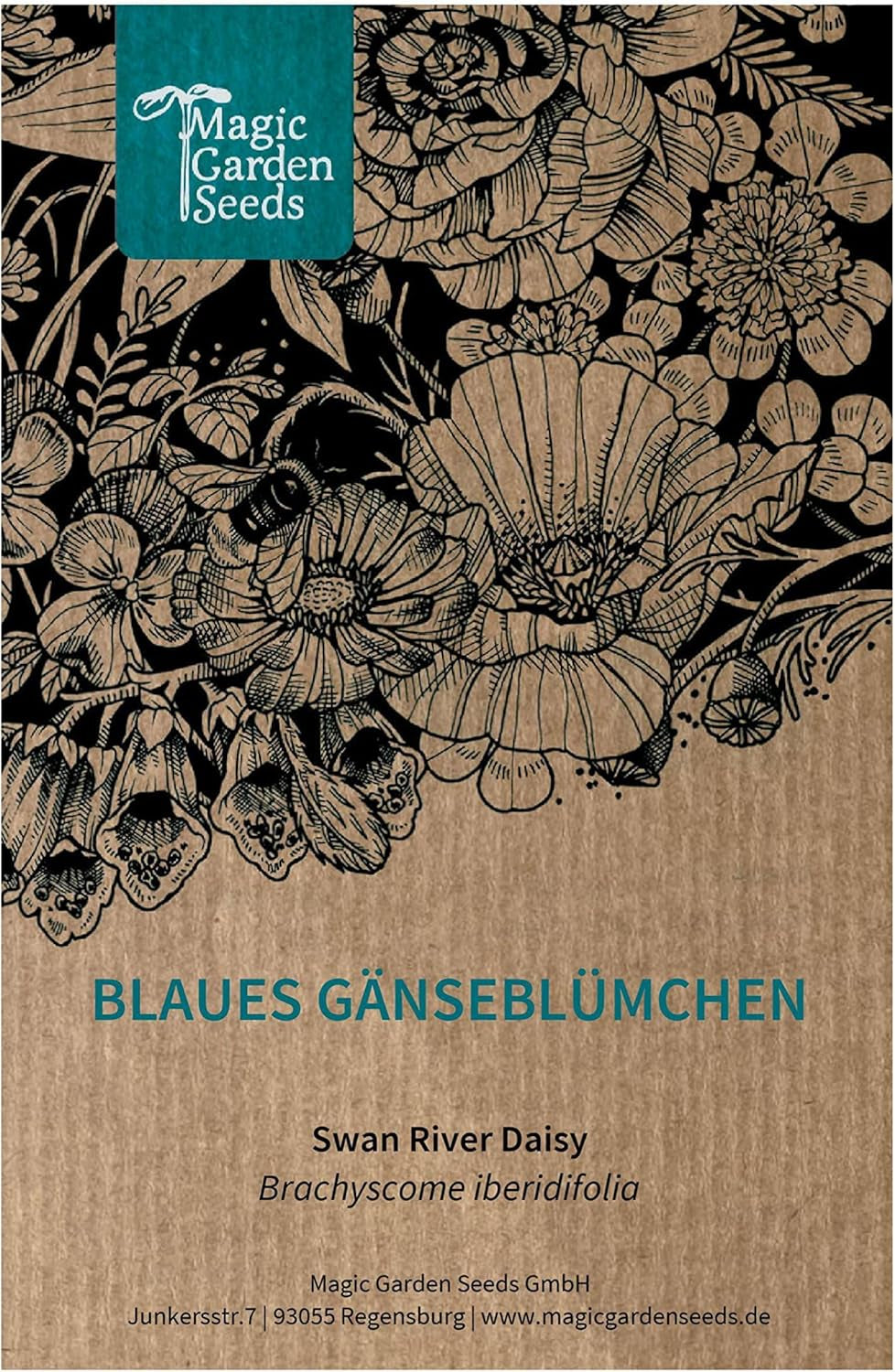 Blaues Gänseblümchen (Brachyscome iberidifolia) ca. 500 Samen der einjährigen Balkonblume, langblühende Topfpflanze, Sommerblume