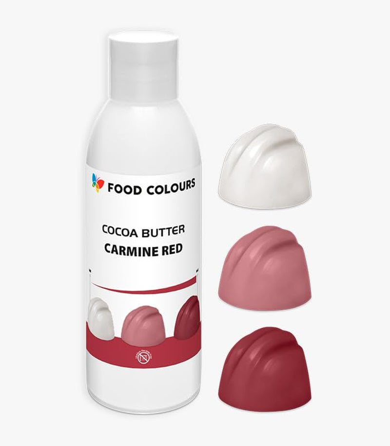 Coloranți alimentari Unt de cacao ROȘU CARMIN 100 G Colorant alimentar pe bază de unt de cacao pentru ciocolată, praline, mase grase și creme