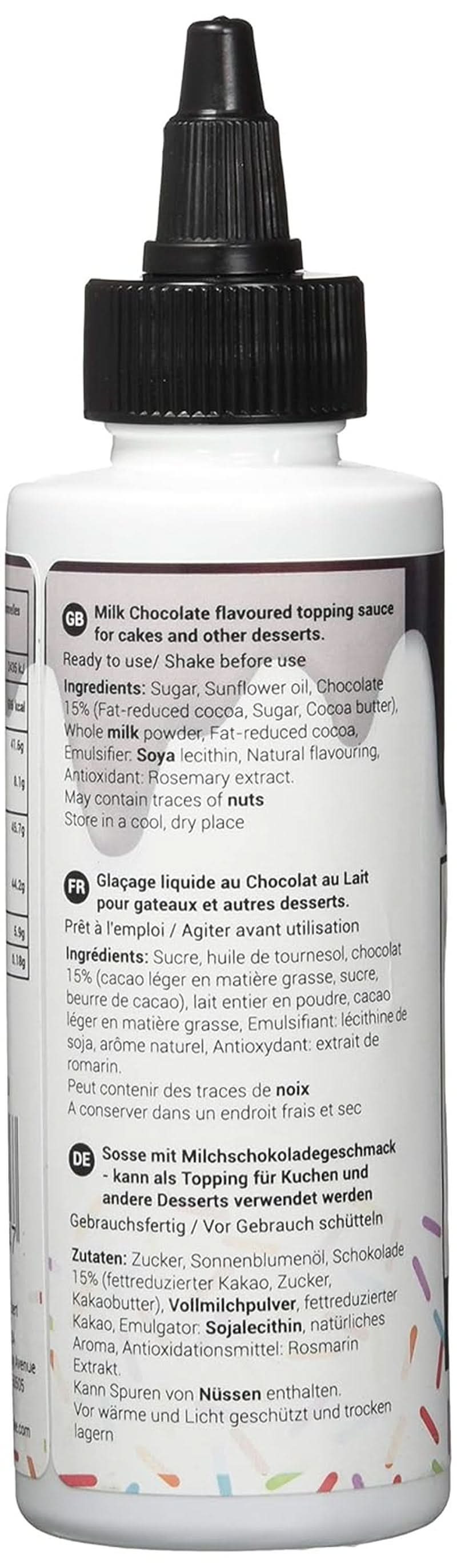 Sos cu aromă de ciocolată cu lapte, 150 grame Glazuri si Decor Naty Shop