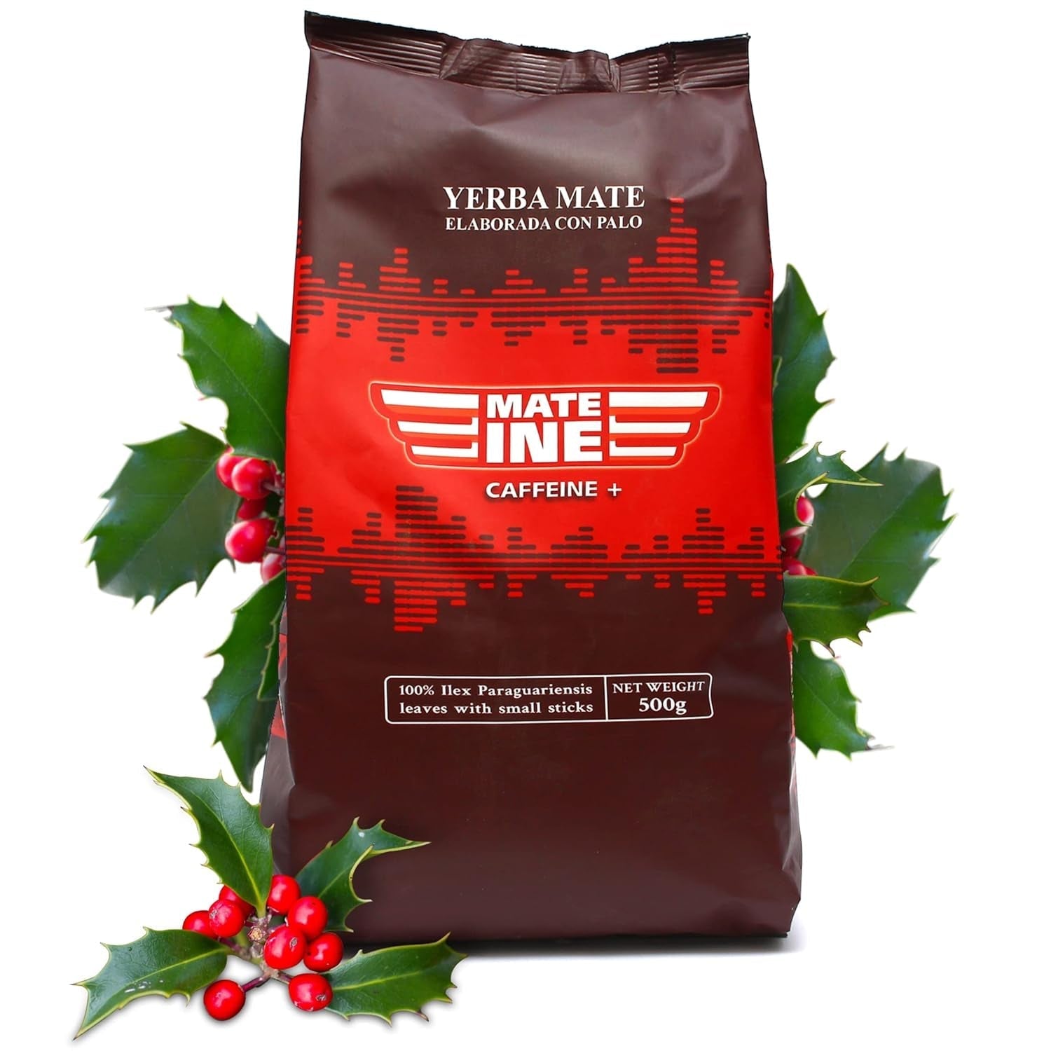 Ceai Mate  Caffeine I Neprăjit, fără tulpini și fără pulbere Tradicional - Ceai Mate puternic din Paraguay I Conținut de cofeină | Băutură energizantă și detoxifiantă 500 G I 0,5 Kg