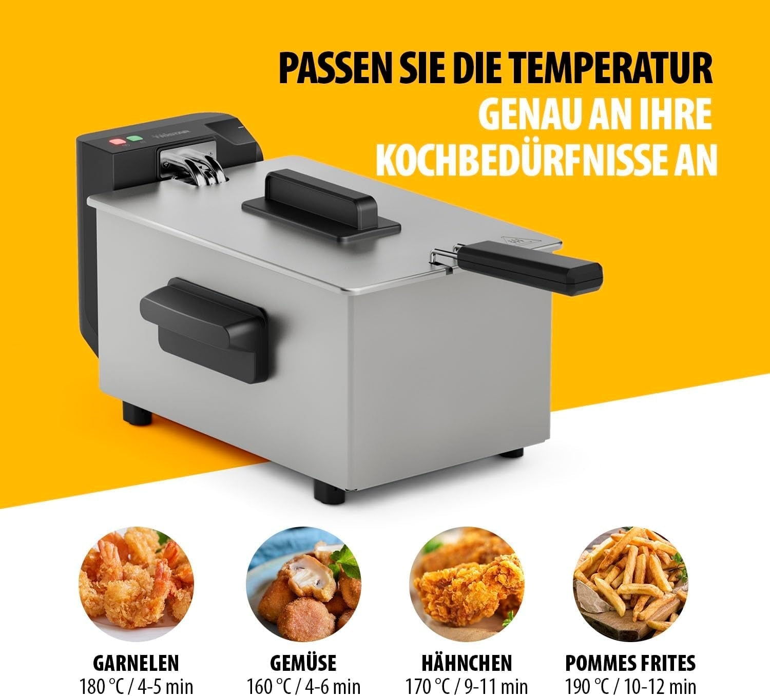 Friteuză Tristar, Capacitate 3L, 2000 W, Tehnologie Cool Zone, Oțel inoxidabil Electrocasnice Naty Shop