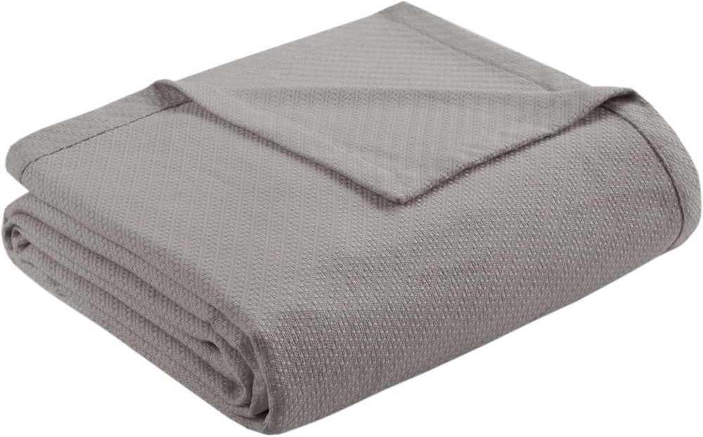 Madison Park Luxus-Flüssigbaumwolle, hochwertige, weiche, bequeme Decke aus 100 % ringgesponnener Baumwolle für Bett, Couch oder Couch, Blush Full/Queen Naty Shop Steppdecken und Bettdecken King Grey