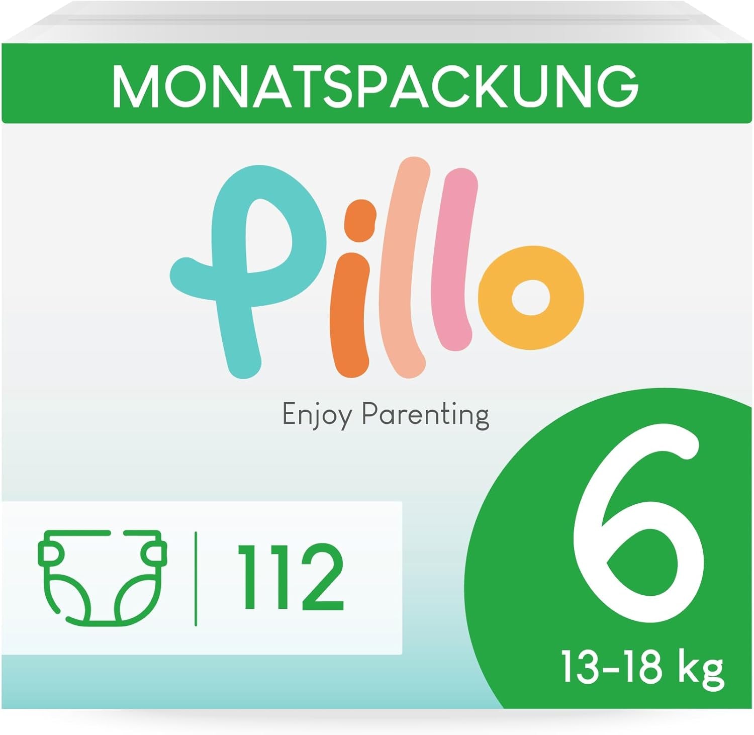 Windeln Pillo 3 – Box mit 168 Windeln, 6 Packungen mit je 28 Windeln, Größe 3 – Midi (6–10 kg) – Windeln für Babys