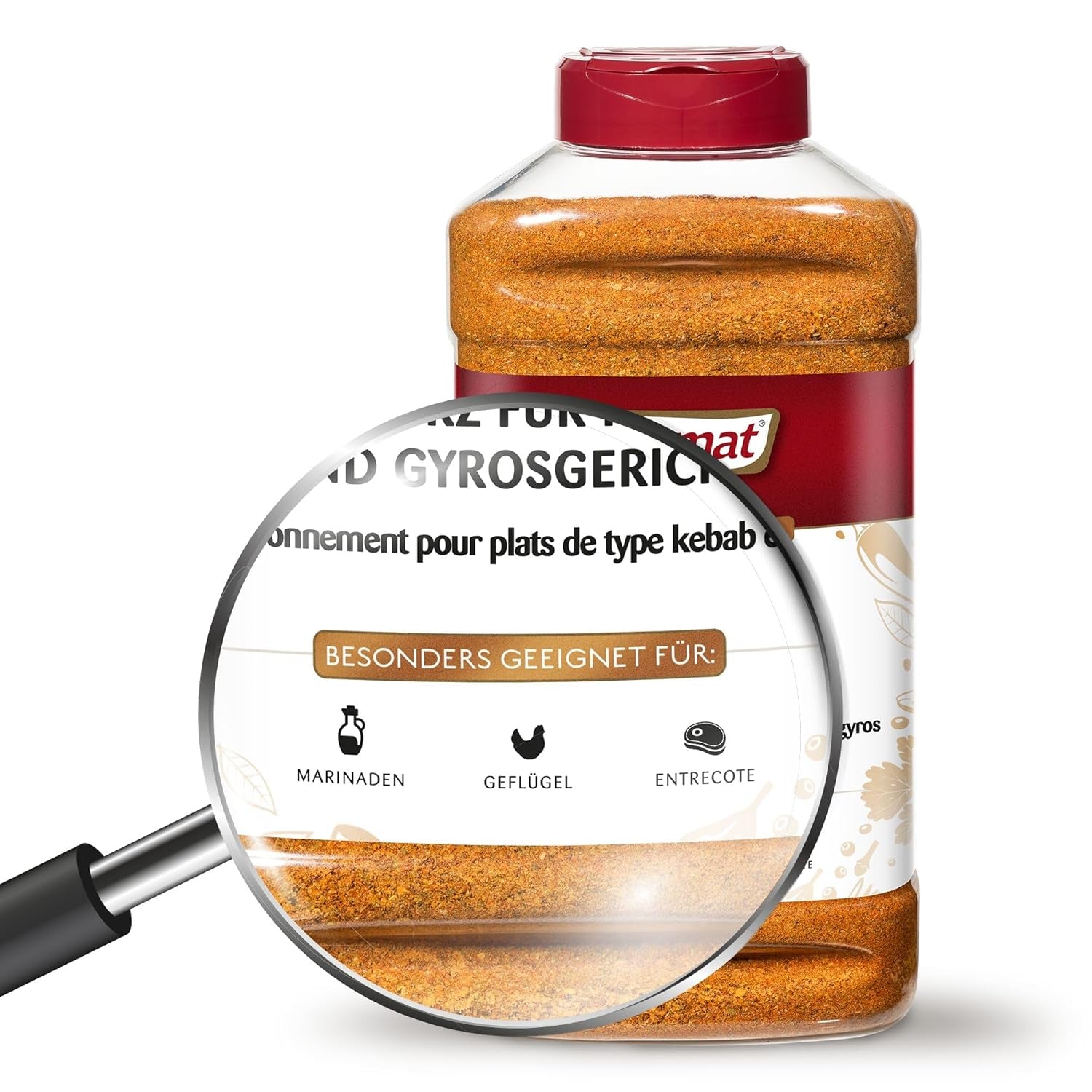 Prymat Gyros Gewürzmischung 900g – aromatische, würzige Mischung für Döner-, Kebab-, Hähnchen-, Lamm- und Grillgerichte – ideal zum Grillen, Braten und Würzen mediterraner Fleischgerichte