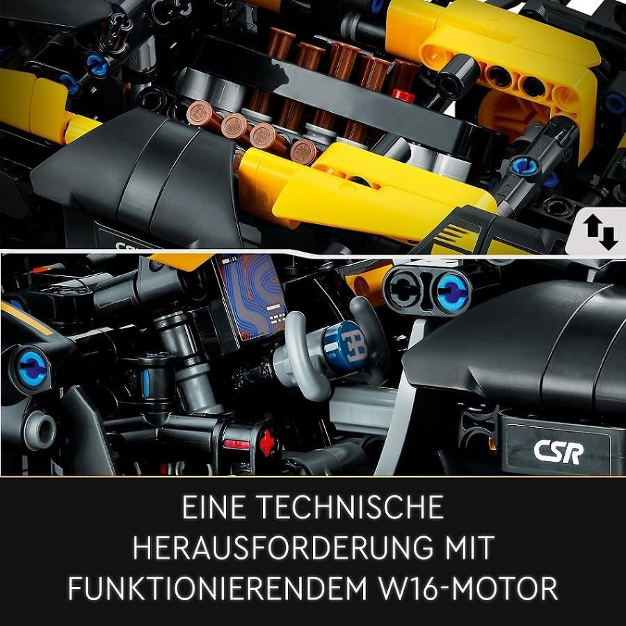 LEGO Technic Bugatti Rennwagen, Automodellbausatz, Sportwagenspielzeug, kultiges Sammlerauto-Set, Bauspielzeug ab 9 Jahren 42151 Bausätze Besuchen Sie den LEGO-Store