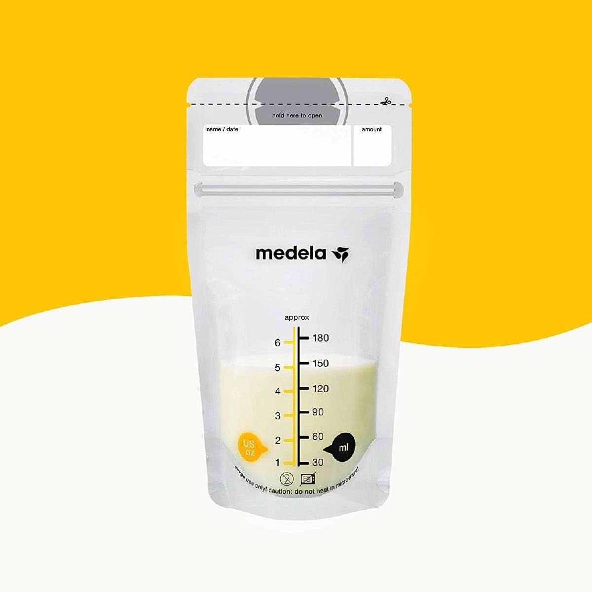 Medela Muttermilch-Aufbewahrungsbeutel 25 Stück, ca. 200 ml, weiß (spanische Version) Lebensmittel- und Stillzubehör Bebe Naty Shop