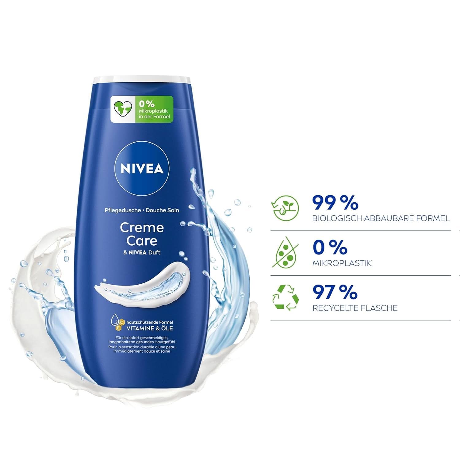 NIVEA Creme Care, Duschgel mit Vitaminen und ätherischen Ölen, 250 ml Dusche und Bad Naty Shop
