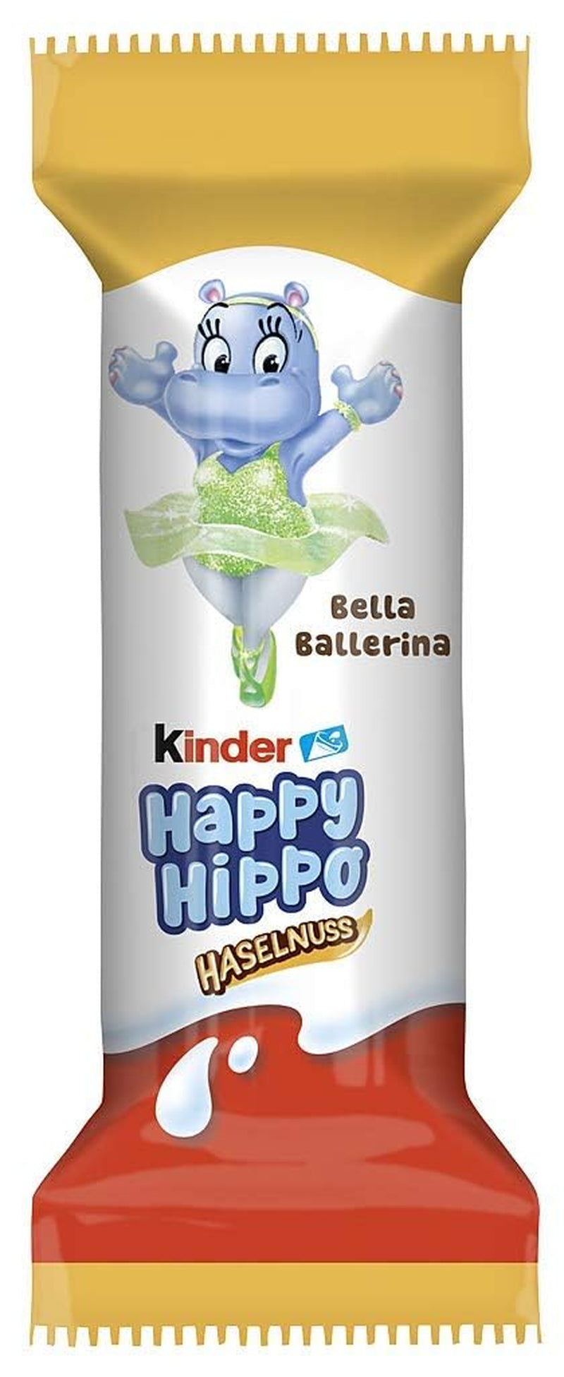 Kinder Happy Hippo Haselnuss – Knusprige Spezialwaffeln mit Milch und Haselnusscreme – Karnevals- und Faschingssüßigkeiten – 1 Packung mit 5 einzelnen Riegeln à 20,7 g