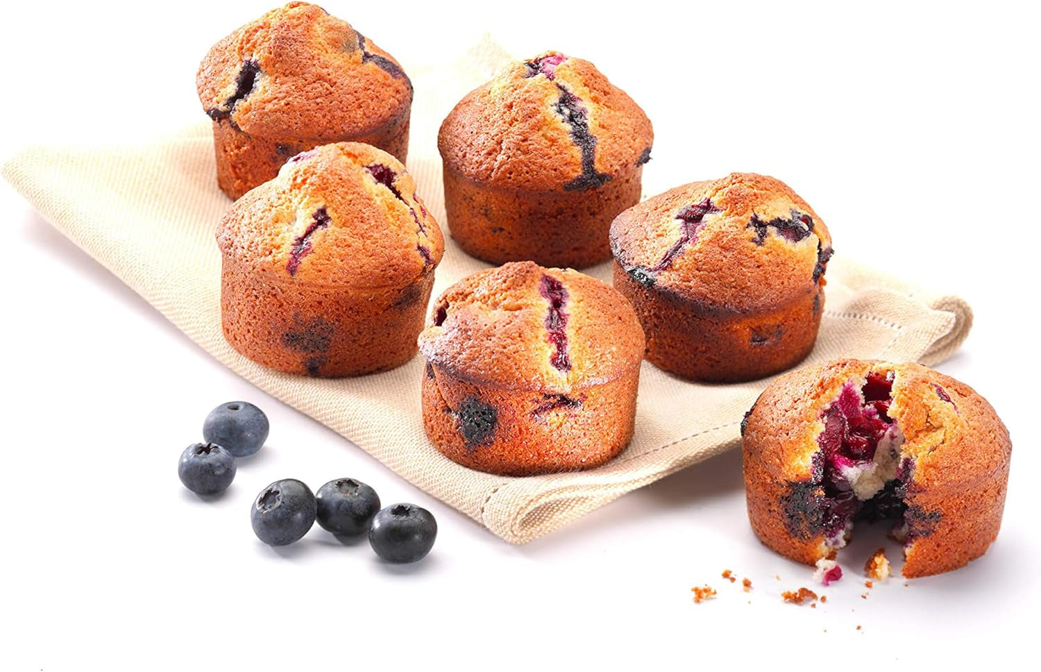 Pyrex BANDEJA 6 MAGDALENAS ASYMETRIA PX Muffinförmchen, Metall, Bunt, 6 Magdalena-Formen und Backbleche Naty Shop